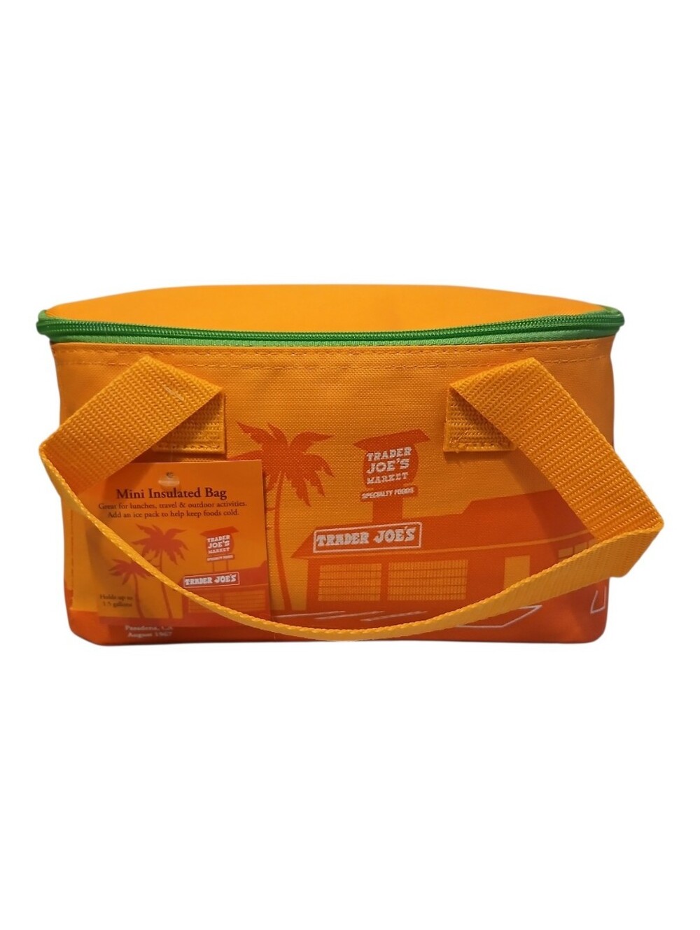 Trader Joe's Mini Insulated Bag orange/green